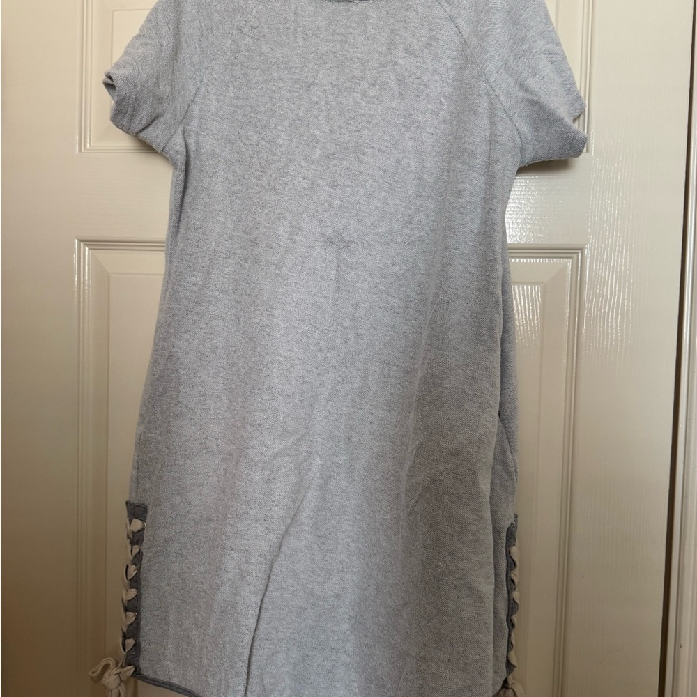 Gray Women’s Dress with Lace Detailing